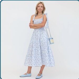 Hill House Dress Blue Vine Stripe